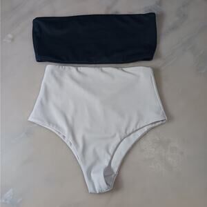 Wave Babe‎ Women's Small Bikini Set Color Block High Waisted